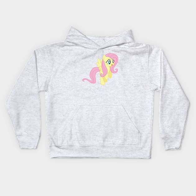 Fluttershy hovering vector Kids Hoodie by CloudyGlow